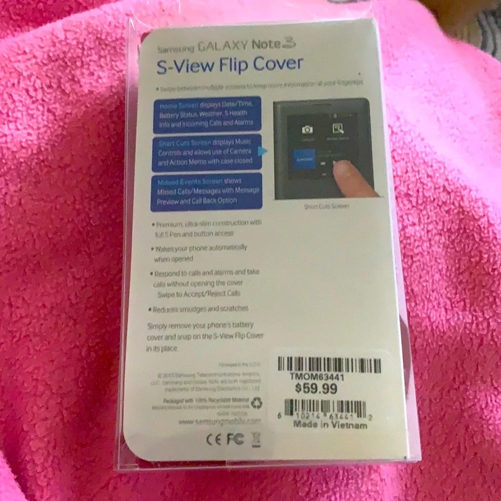 Samsung S-View Flip Cover for Samsung Galaxy Note 3 - Cranberry color - NEW